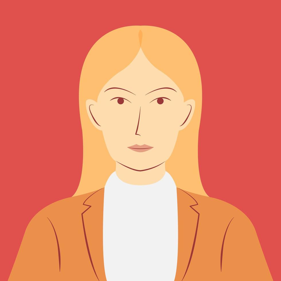 blond bedrijf vrouw tekenfilm karakter vervelend formeel kleren. Dames tekenfilm avatar vector