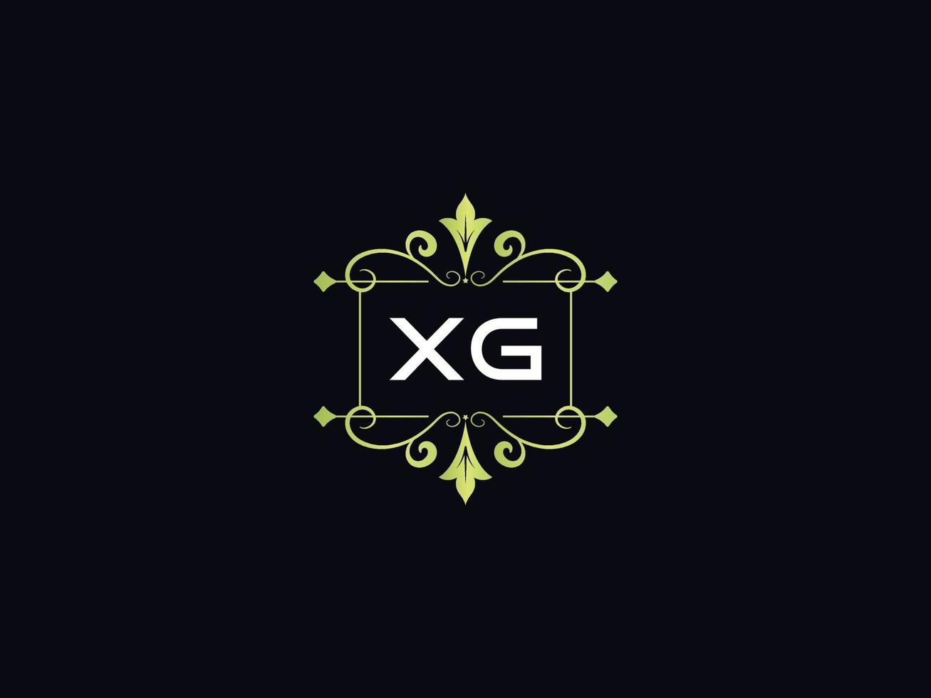 monogram luxe xg logo, minimaal xg luxe logo ontwerp vector