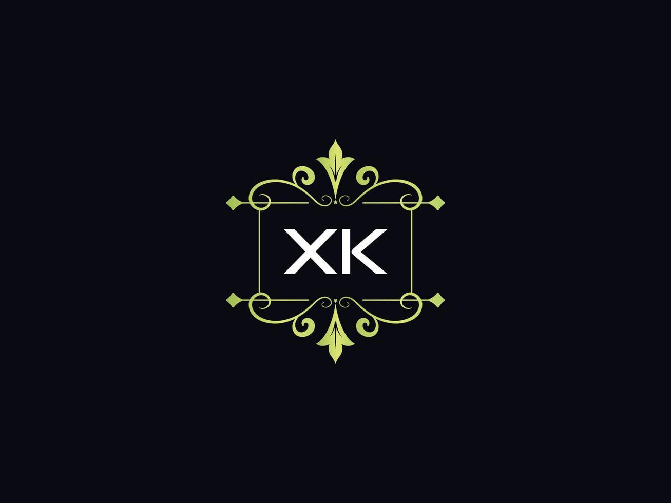 monogram luxe xk logo, minimaal xk luxe logo ontwerp vector