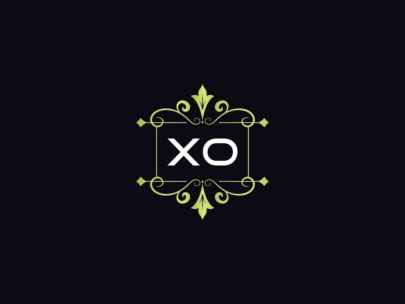 monogram luxe xo logo, minimaal xo luxe logo ontwerp vector