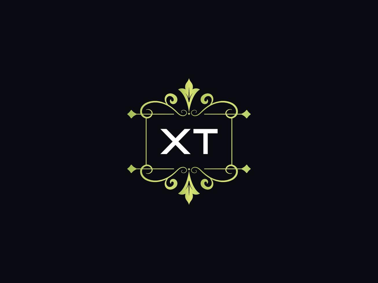 monogram luxe xt logo, minimaal xt luxe logo ontwerp vector