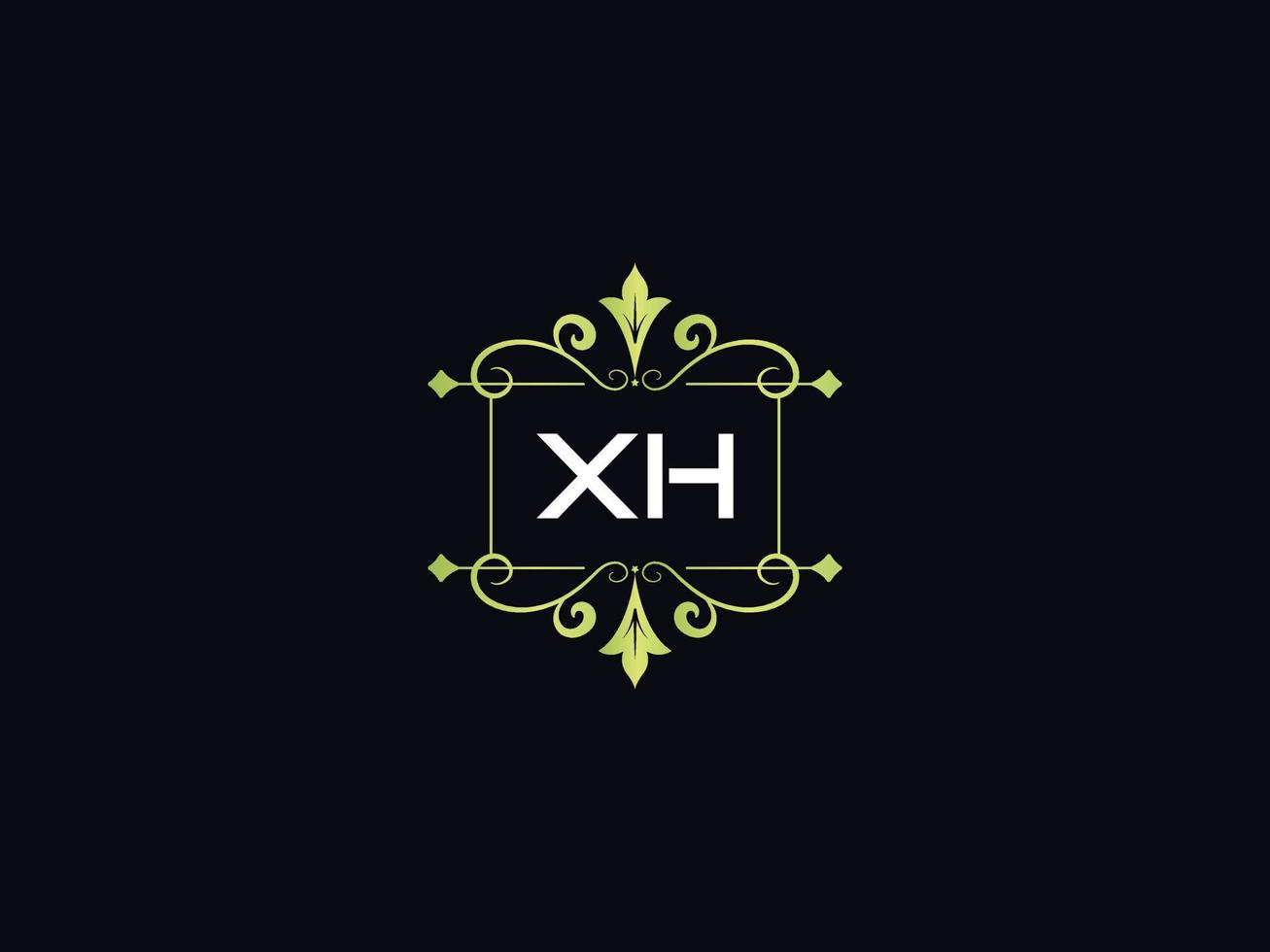monogram luxe xh logo, minimaal xh luxe logo ontwerp vector
