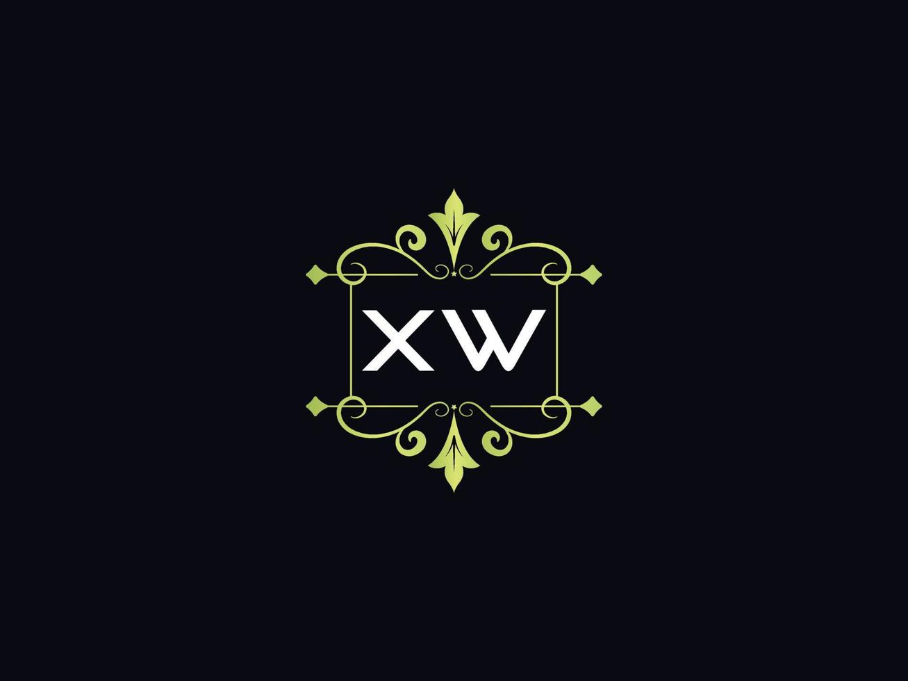 monogram luxe xw logo, minimaal xw luxe logo ontwerp vector