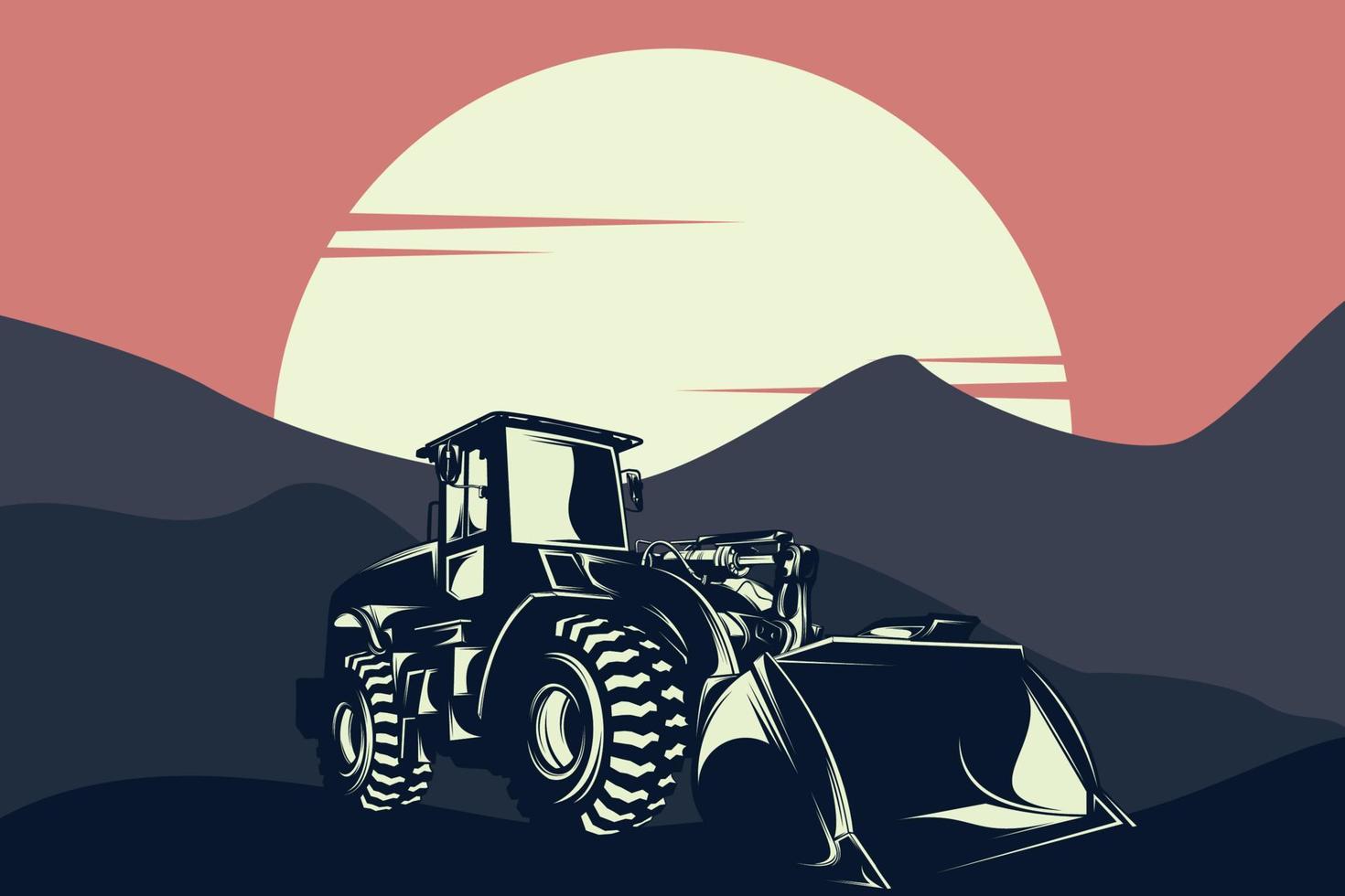 bulldozer logo ontwerp sjabloon ontwerp vector