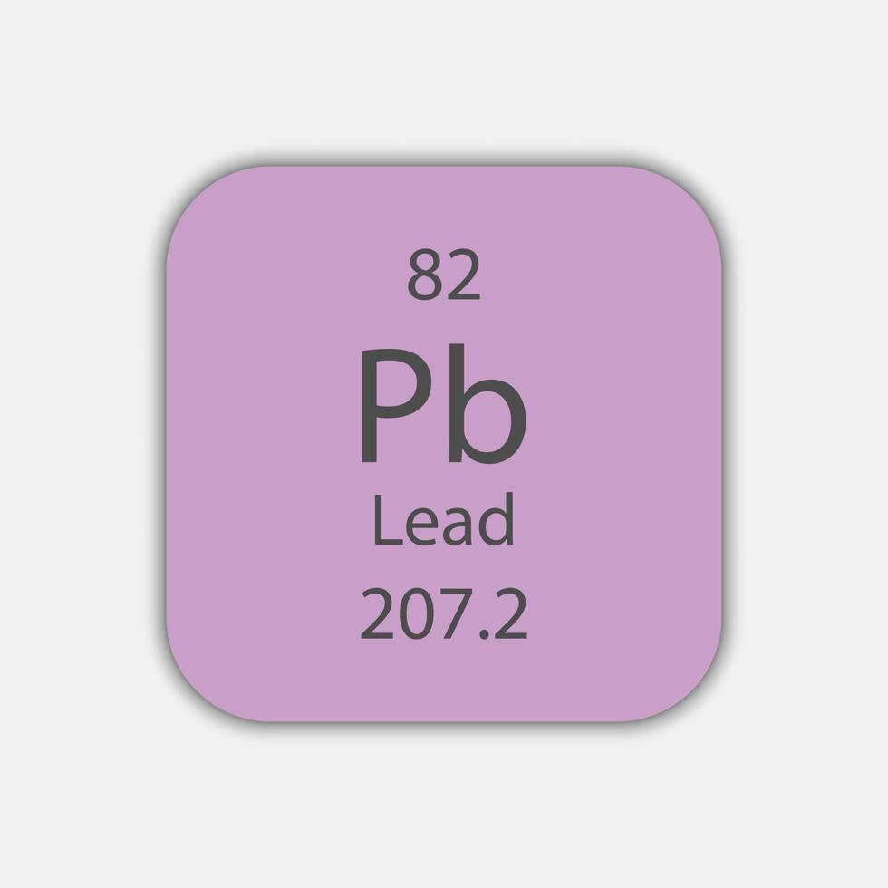 lood symbool. scheikundig element van het periodiek systeem. vectorillustratie. vector