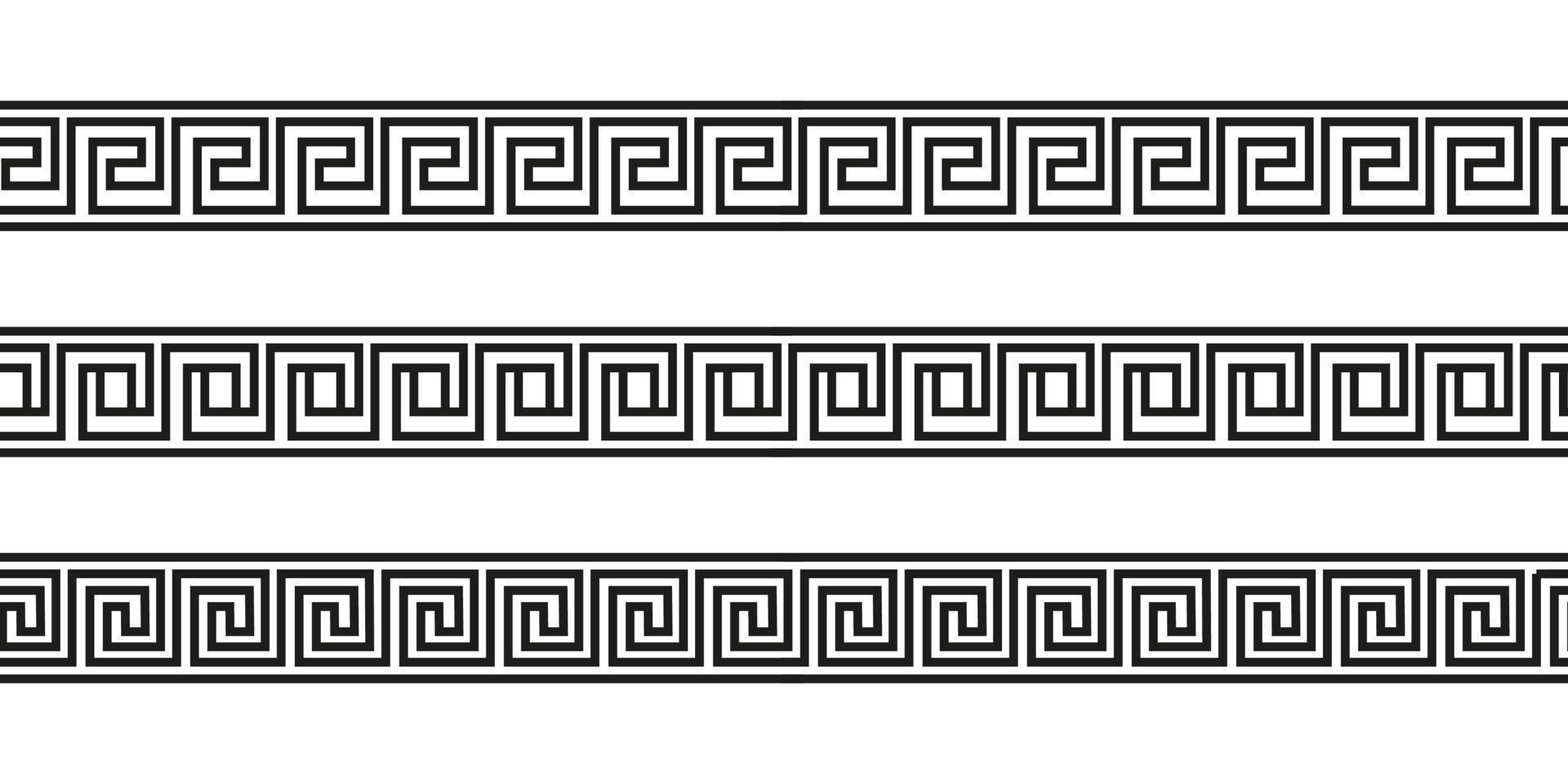 naadloos meander patronen. Grieks middenweg, tobben of sleutel. ornament voor acient Griekenland stijl grenzen. vector illustratie