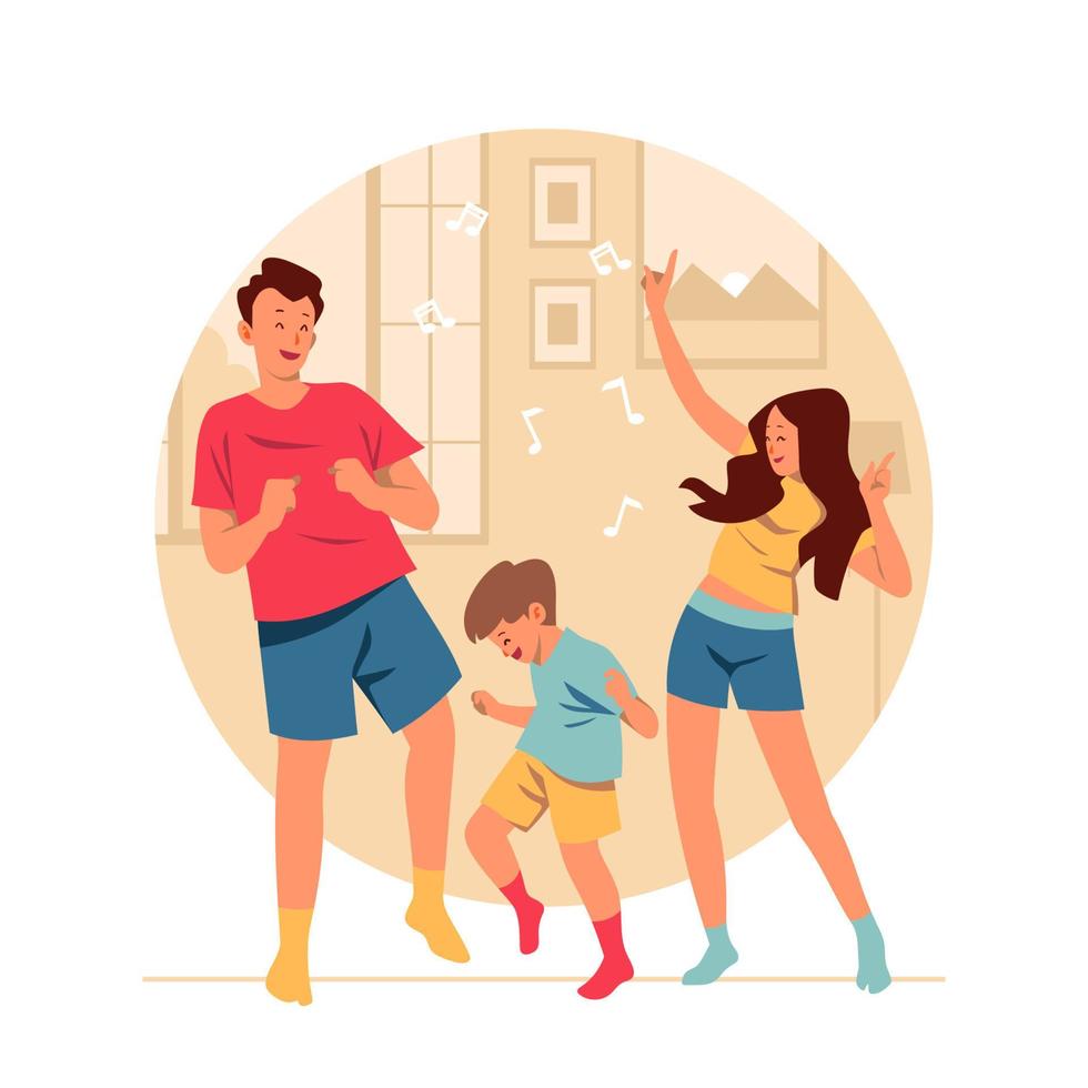 familie dansen concept vector