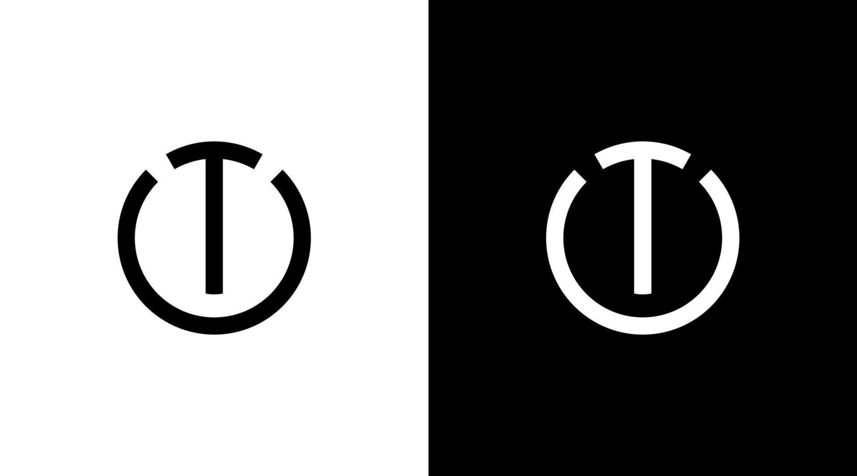 technologie logo monogram tc brief eerste zwart en wit icoon illustratie stijl ontwerpen Sjablonen vector