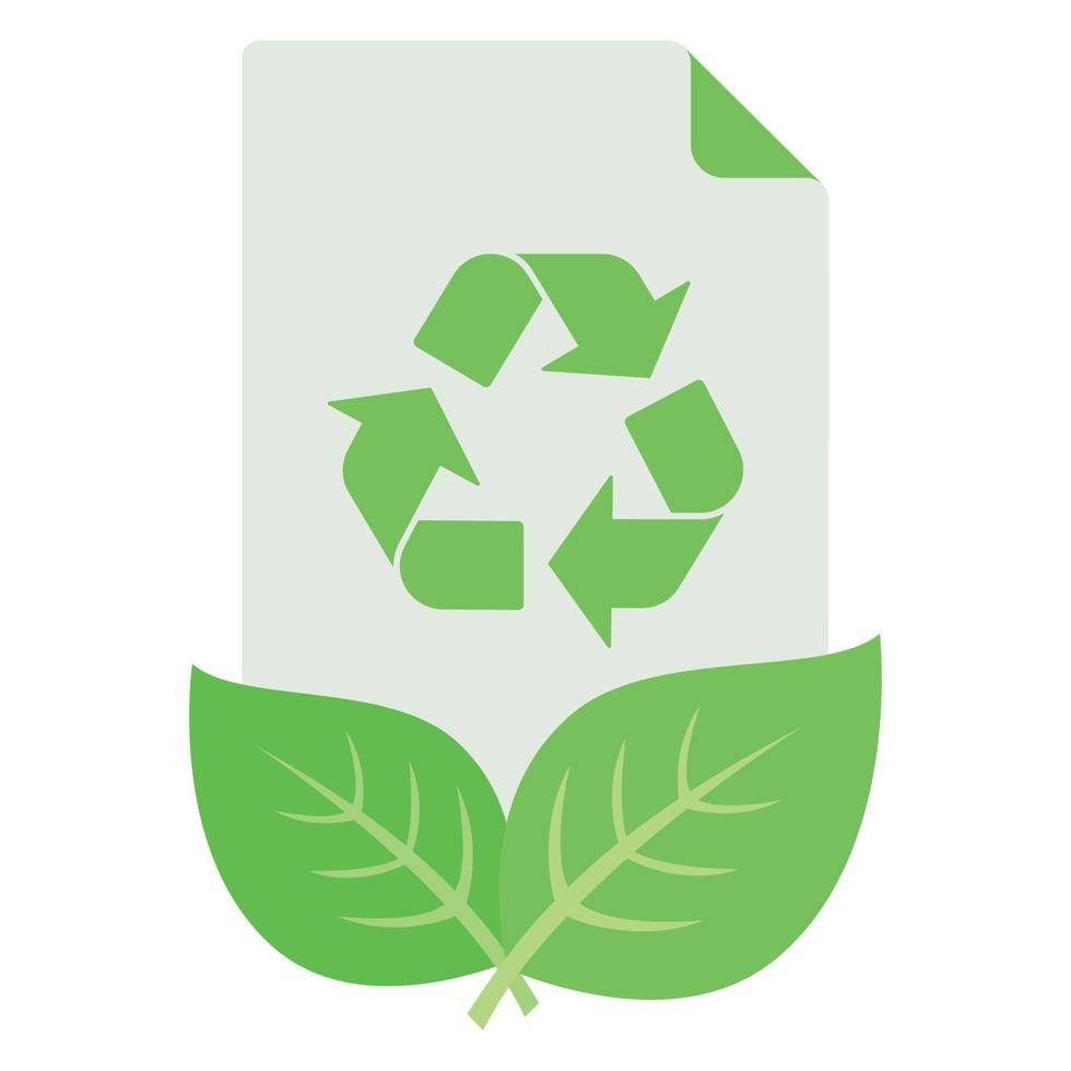 recycle papier met eco bladeren vector