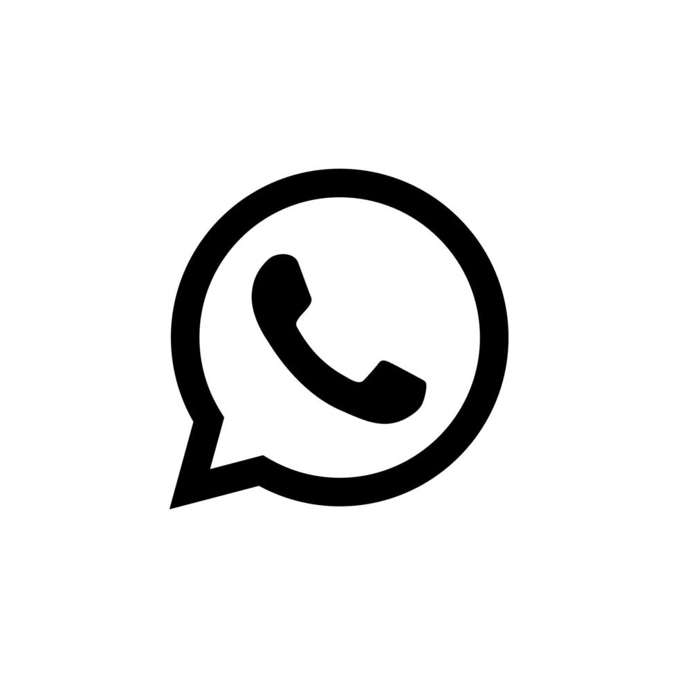 zwart WhatsApp logo, zwart WhatsApp icoon vrij vector