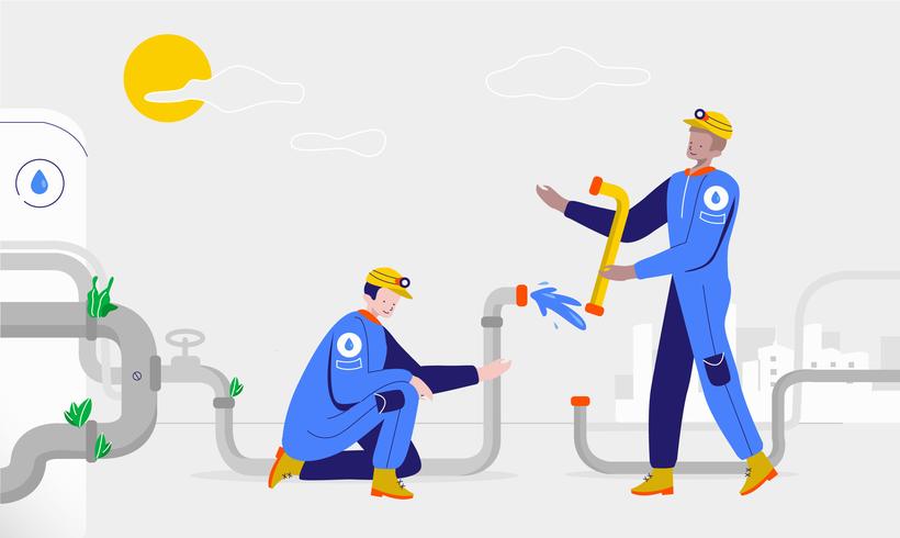 Loodgieter Fix Pipe For Clean Water Vector Illustratie