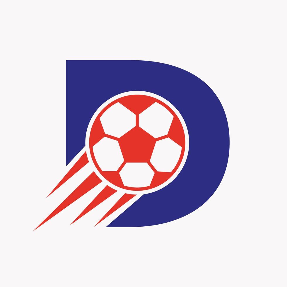 eerste brief d Amerikaans voetbal logo concept met in beweging Amerikaans voetbal icoon. voetbal logotype symbool vector