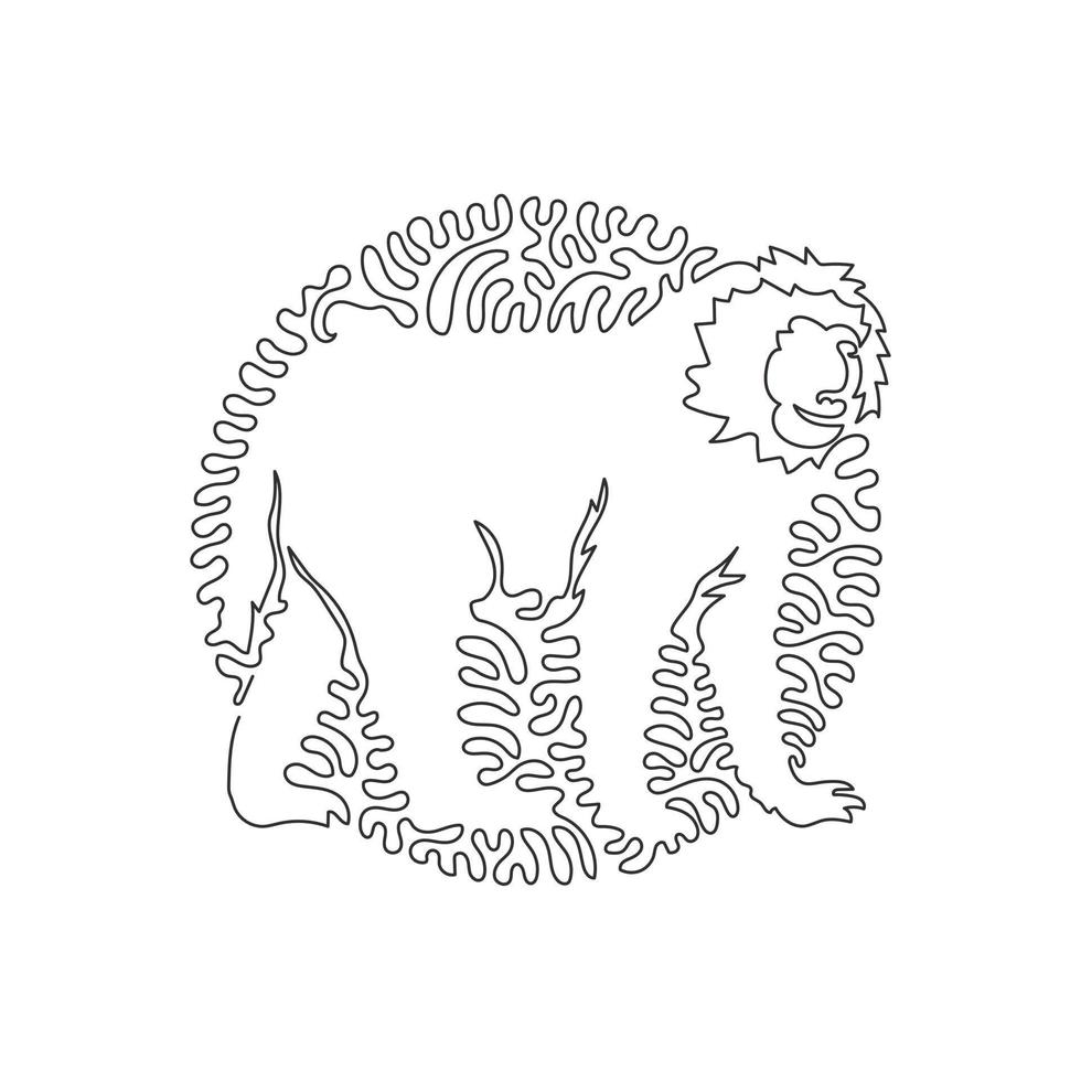 single kolken doorlopend lijn tekening van eng baviaan abstract kunst. doorlopend lijn tekening grafisch ontwerp vector illustratie stijl van baviaan wild dier voor icoon, teken, minimalisme modern muur decor