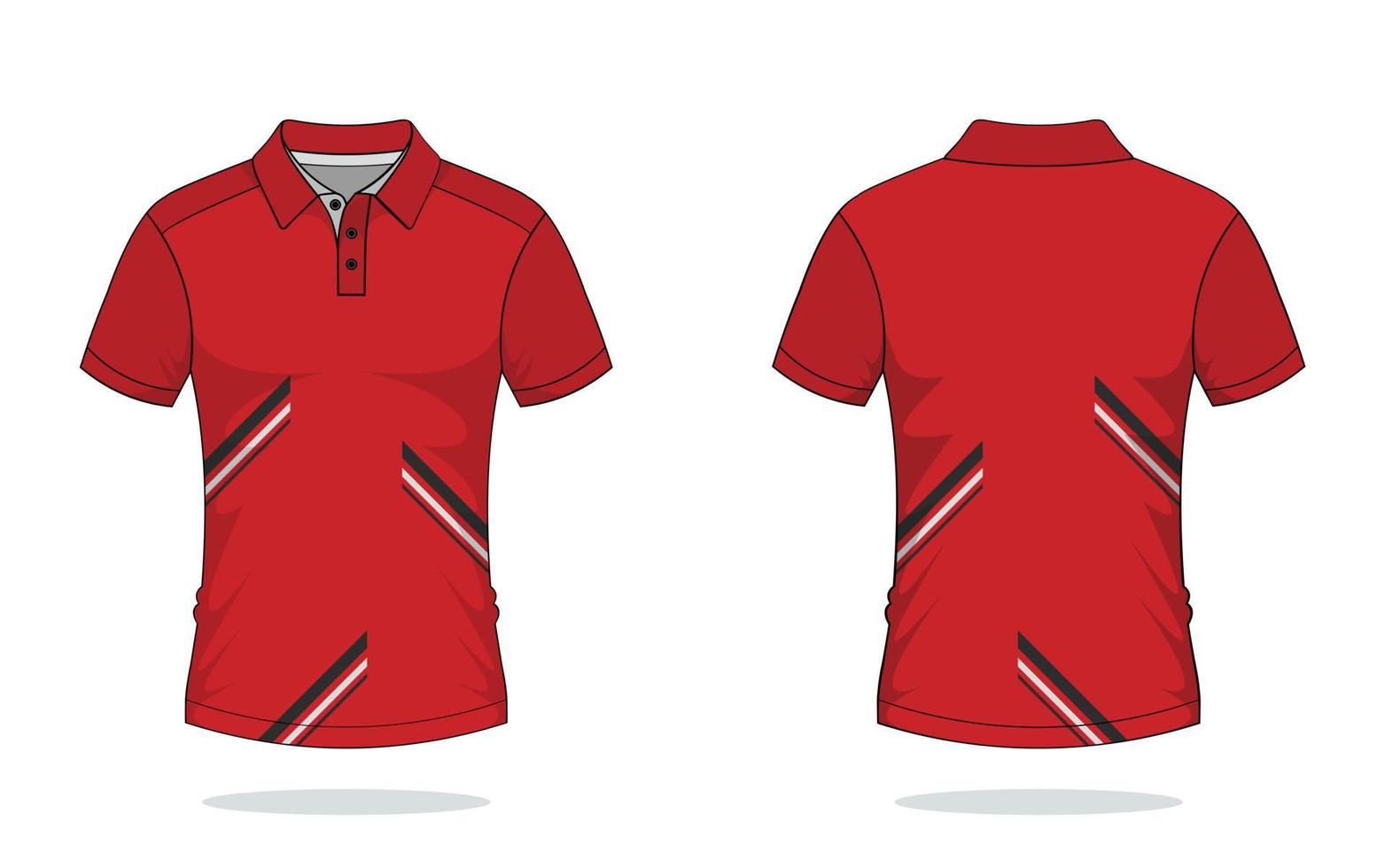 t-shirt polo ontwerp, rood sjabloon vector