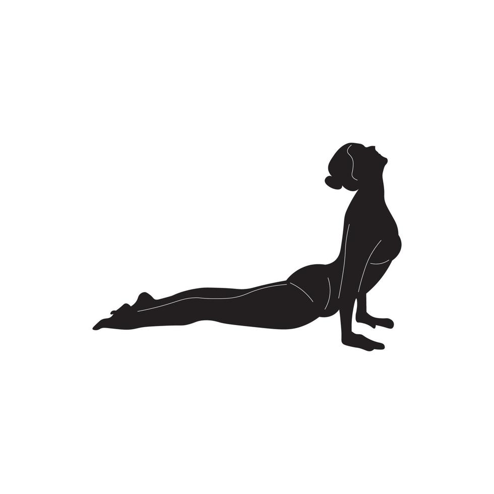 yoga zwart wit silhouet vector beeld