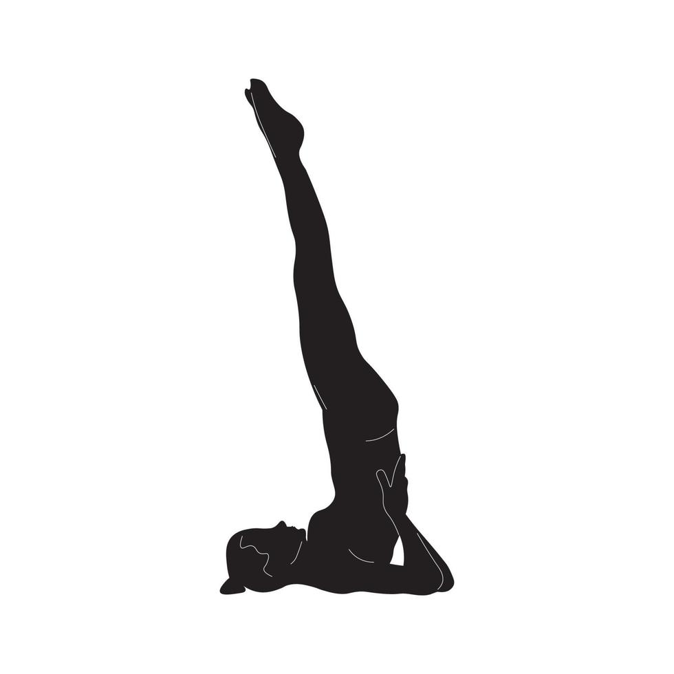 yoga zwart wit silhouet vector beeld