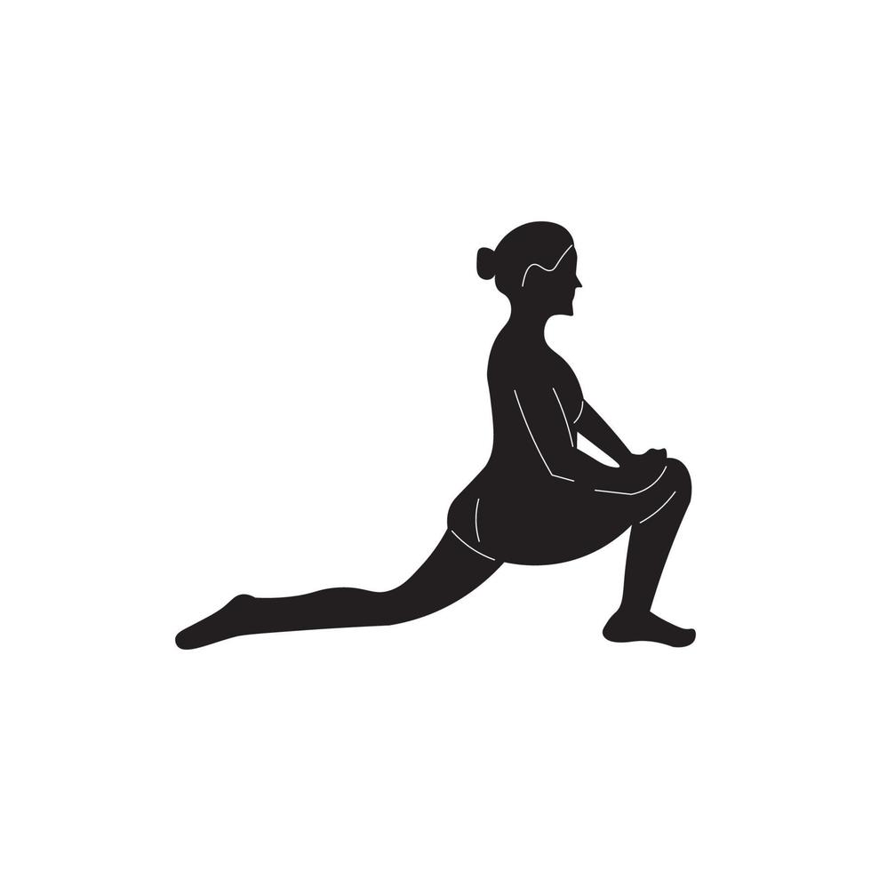 yoga zwart wit silhouet vector beeld