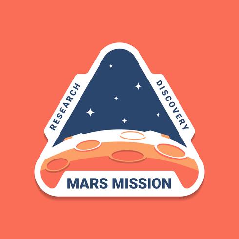 Mars Space Mission Badges Logo Emblemen vector