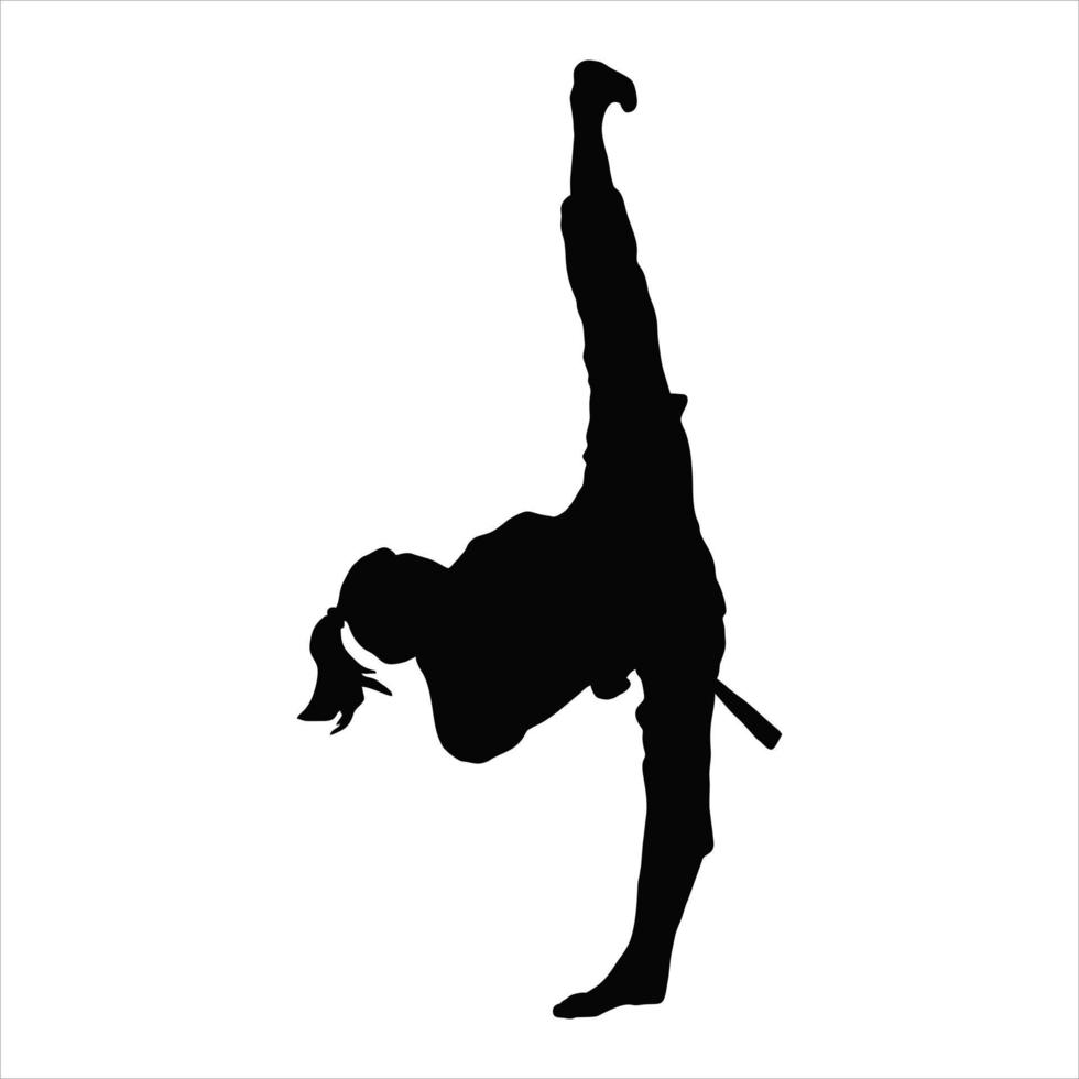 illustratie van silhouet vechter silat karate muaythai vector