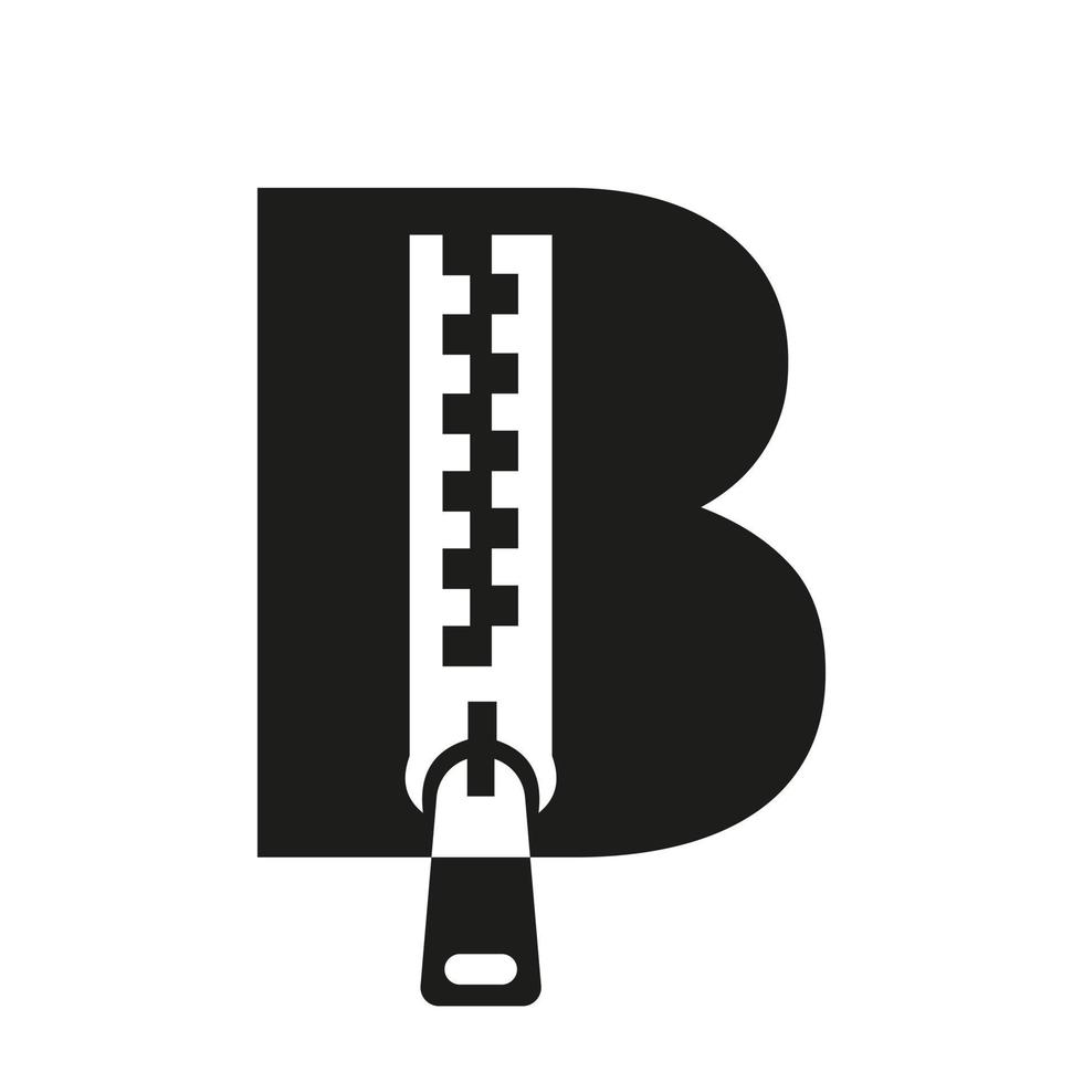 eerste brief b rits logo voor mode lap, borduurwerk en textiel symbool identiteit vector sjabloon