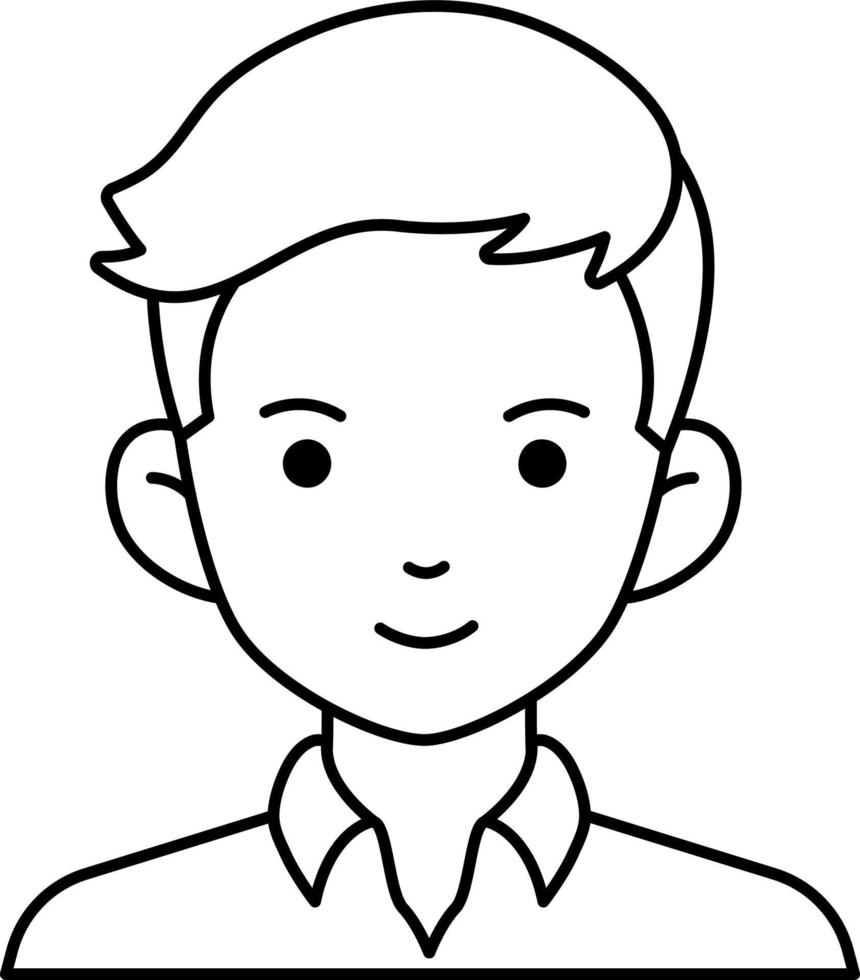 bedrijf Mens jongen avatar gebruiker persoon mensen wit overhemd lijn stijl vector