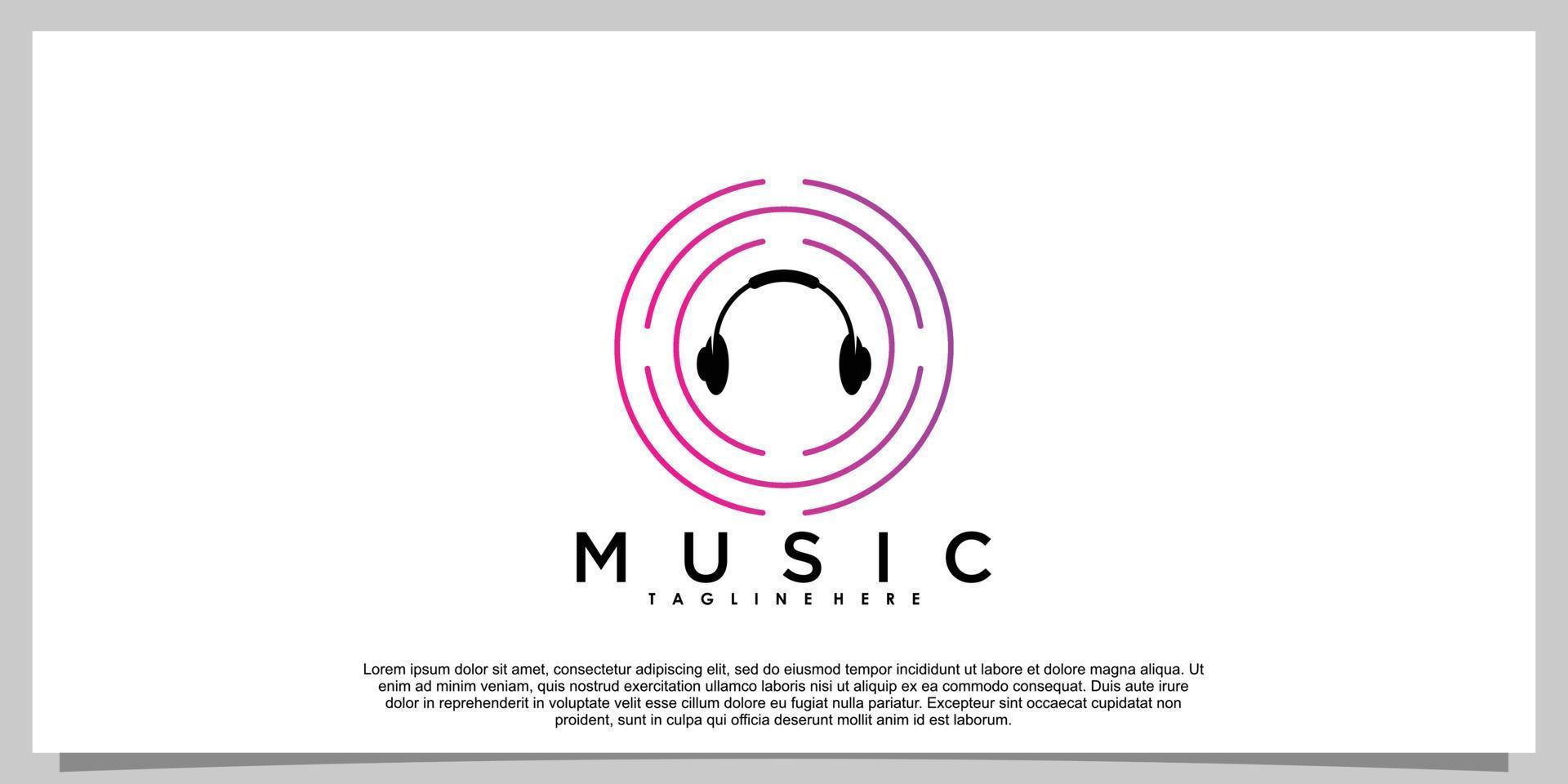 muziek- logo ontwerp met creatief concept vector