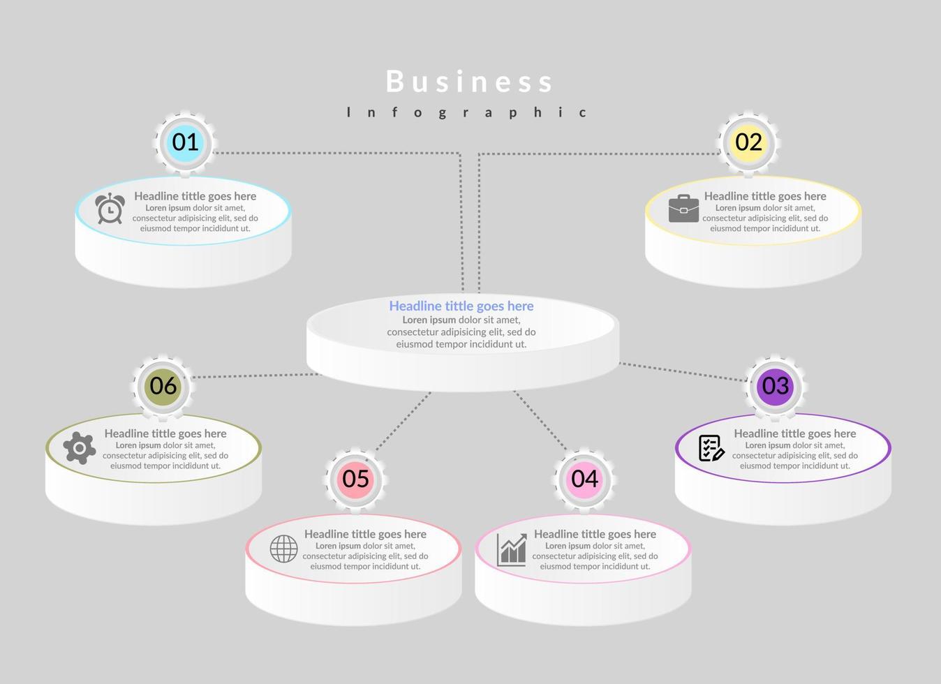 bedrijf infographic sjabloon ontwerp. realistisch cirkel diagram infografisch. modern bedrijf jaar- verslag doen van gegevens visualisatie. vector