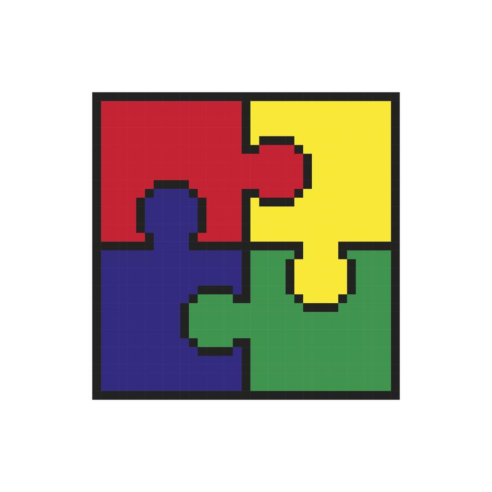 kleur puzzel pixel kunst icoon. vector illustratie.