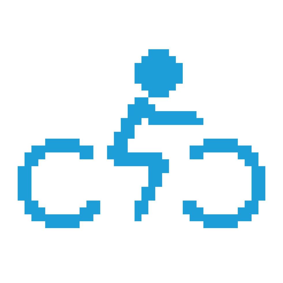 fiets rijder pixel kunst icoon. fietser icoon. vector. vector