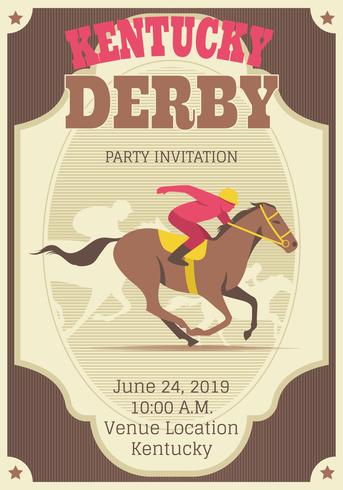 Retro Kentucky Derby uitnodiging sjabloon vector