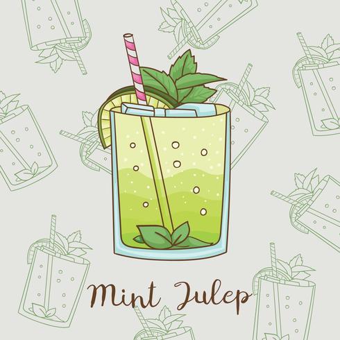 Hand getrokken munt Julep vector