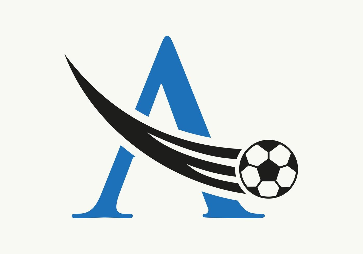 brief een voetbal Amerikaans voetbal logo. voetbal club symbool concept van Amerikaans voetbal team icoon vector