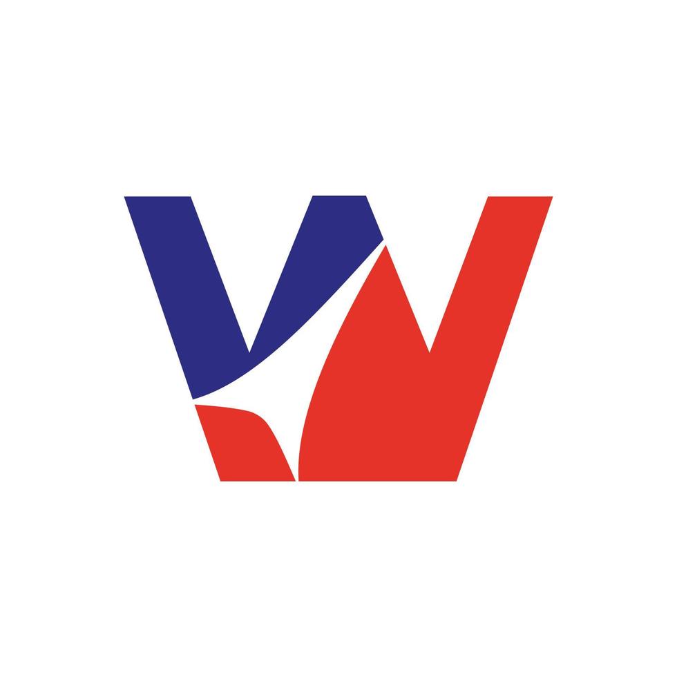 brief w logo ontwerp, minimalistische monogram eerste gebaseerd vector sjabloon