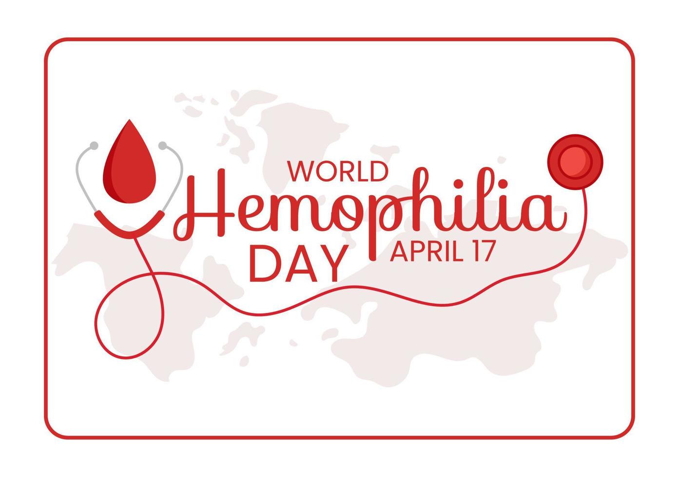 wereld hemofilie dag Aan april 17 illustratie met rood bloeden bloed voor web banier of landen bladzijde in vlak tekenfilm hand- getrokken Sjablonen vector
