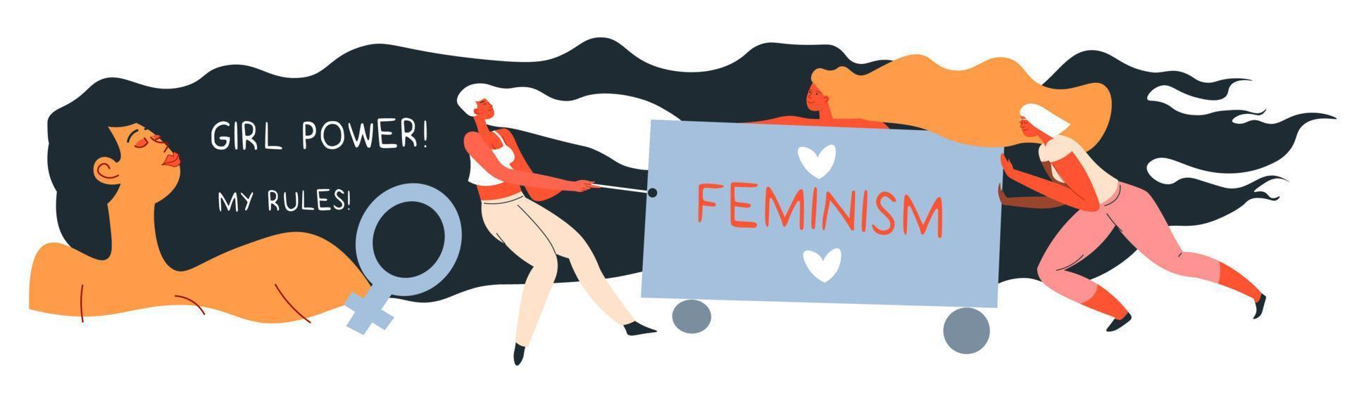 feministisch beweging en protesten tegen ongelijkheid vector