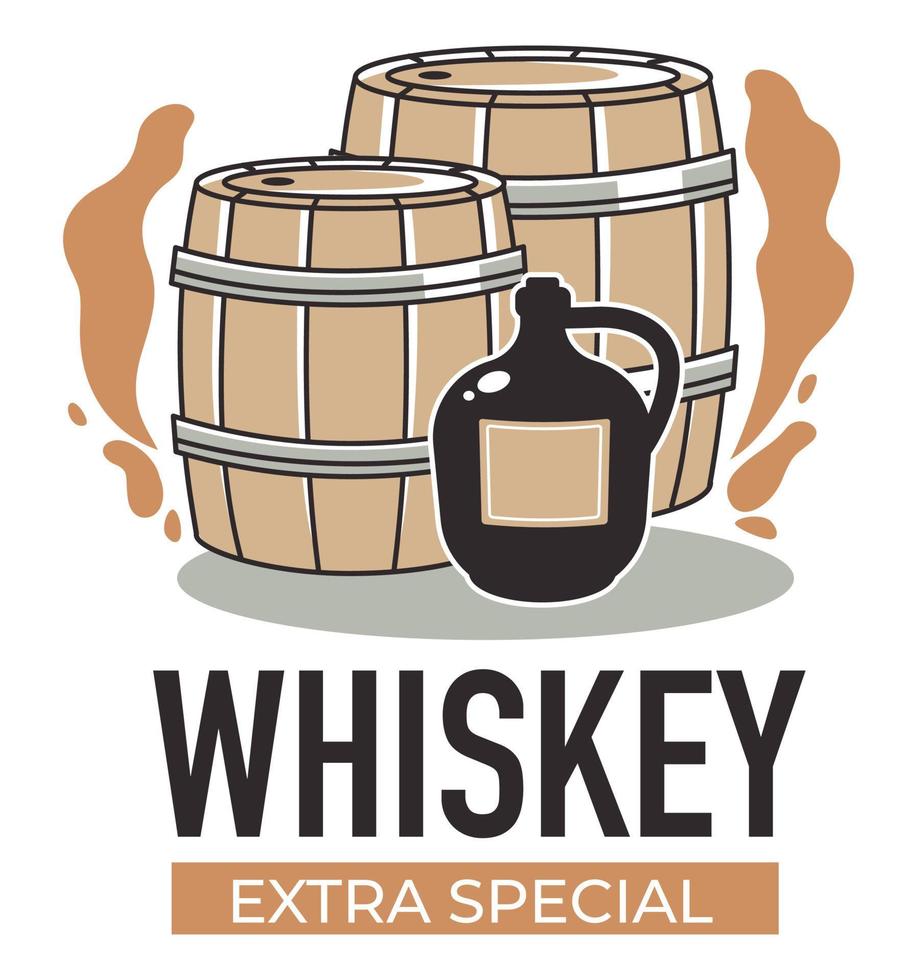 whisky extra speciaal productie van alcohol vector