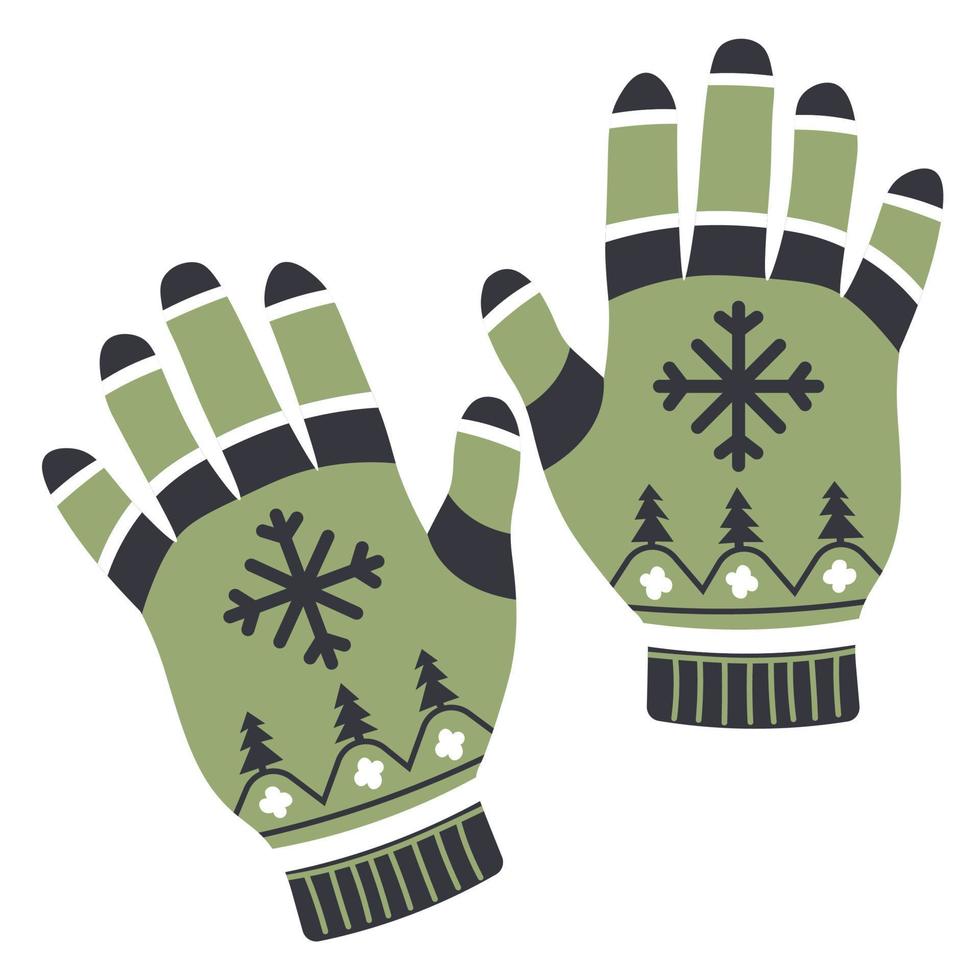 modieus winter handschoenen met sneeuwvlok vector