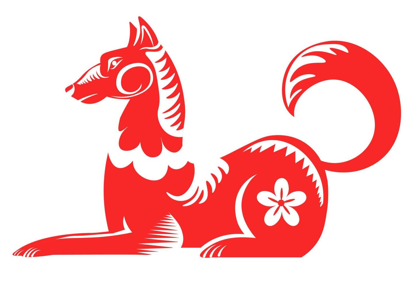 hond Chinese horoscoop teken, astrologisch symbool vector