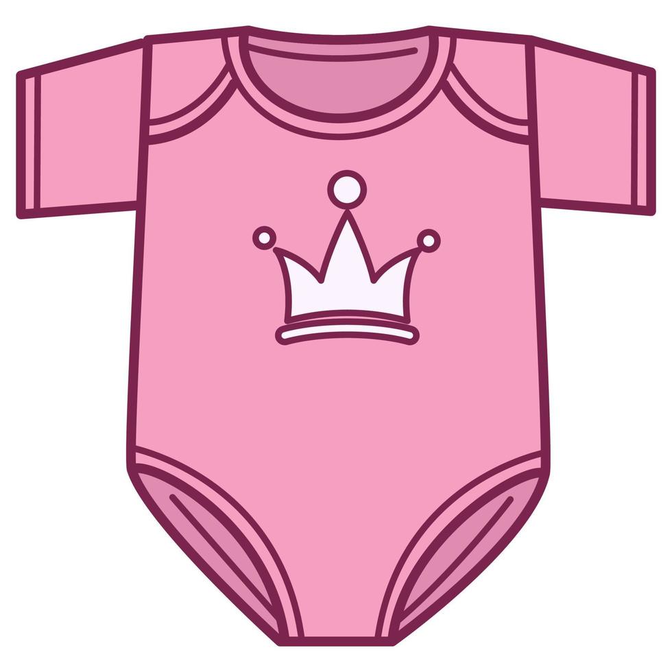 bodysuit voor pasgeboren meisje, roze elegant kostuum voor kind vector