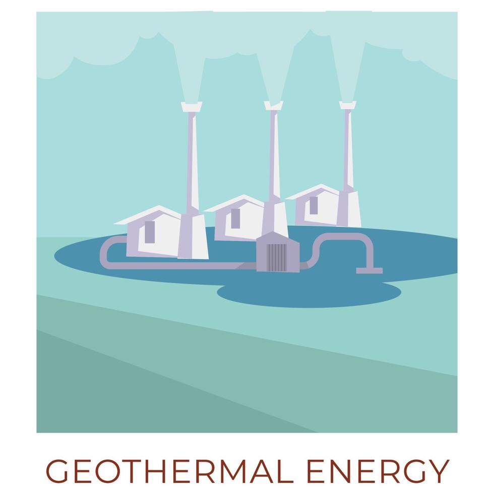 geothermisch energie, gebruik makend van water naar genereren macht vector