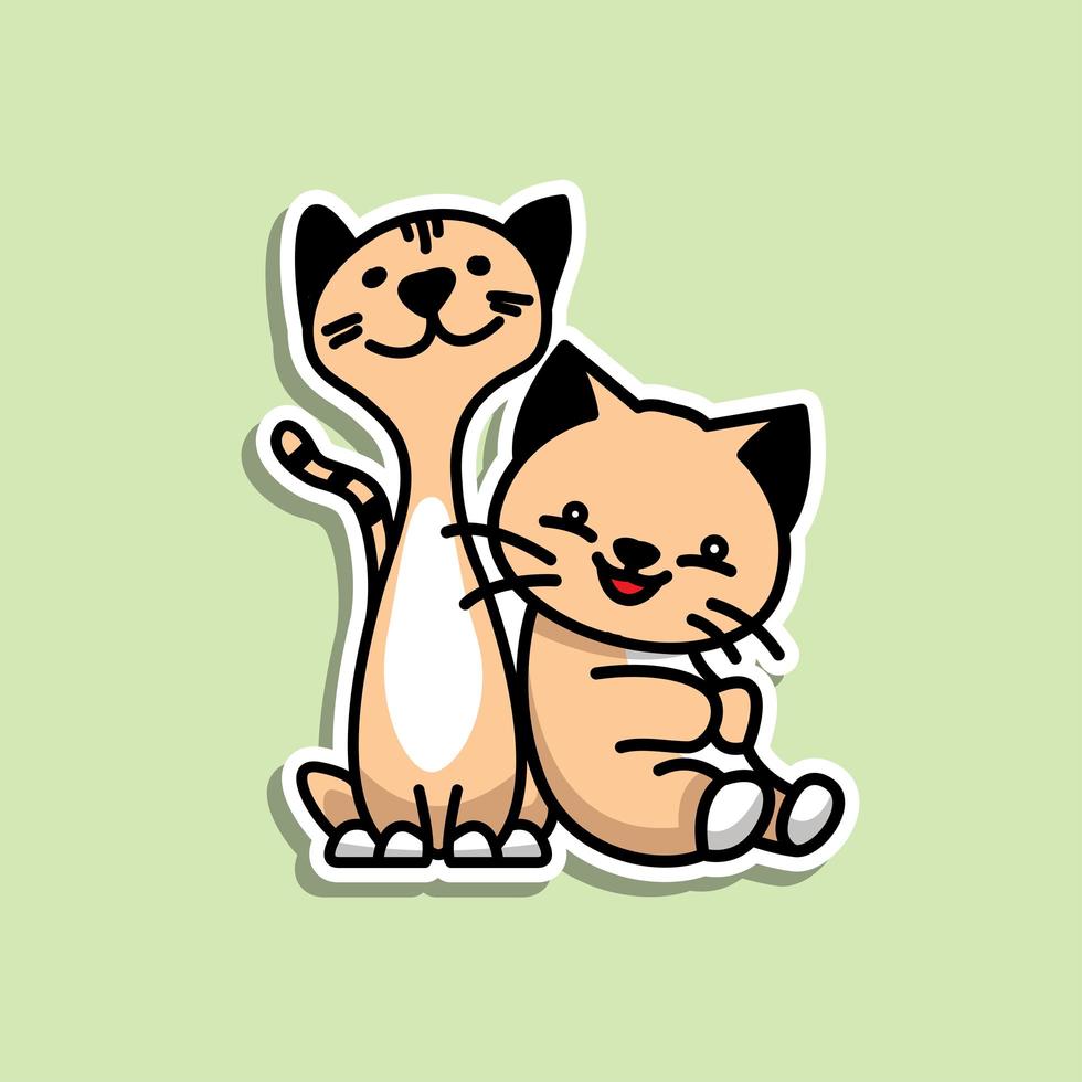 schattige dieren katten sticker ontwerp vector