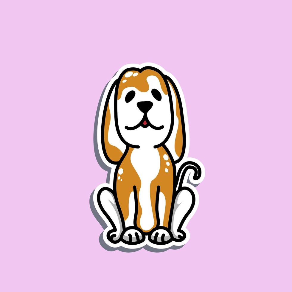 schattige dieren hond sticker ontwerp vector