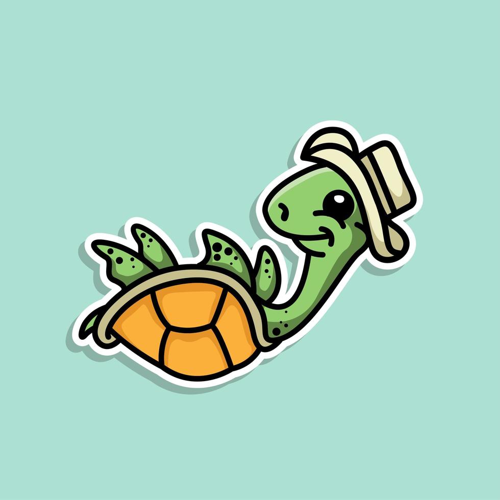 schattige dieren schildpad sticker ontwerp vector