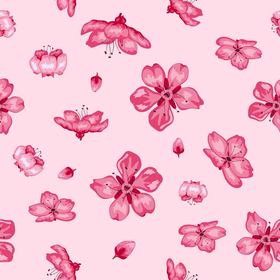 sakura bloesem bloemen naadloze patroon achtergrond vector