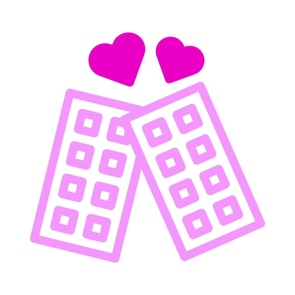 chocola icoon duotoon roze stijl Valentijn illustratie vector element en symbool perfect.