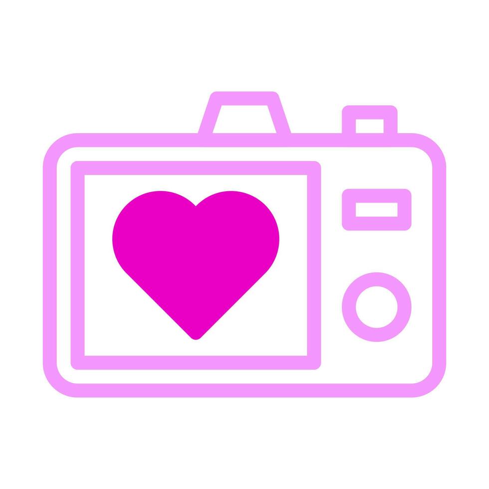 camera icoon duotoon roze stijl Valentijn illustratie vector element en symbool perfect.