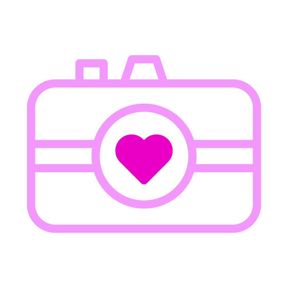 camera icoon duotoon roze stijl Valentijn illustratie vector element en symbool perfect.