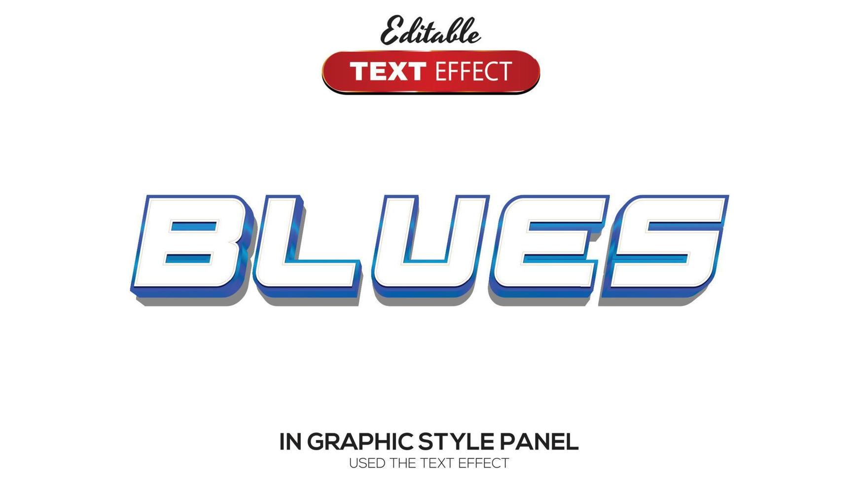 3d bewerkbare tekst effect blues thema vector