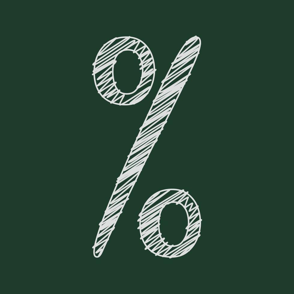 krijt stijl 3d illustratie van percentage teken vector