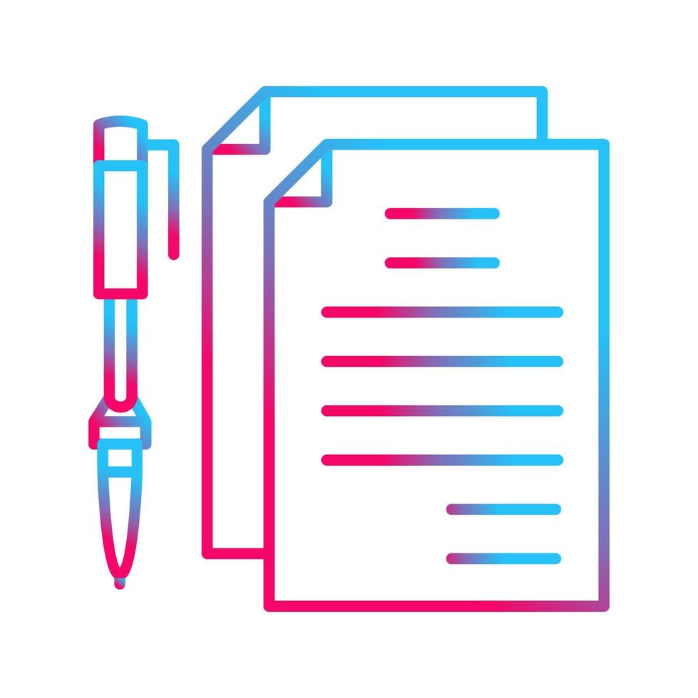 uniek documenten en pen vector icoon